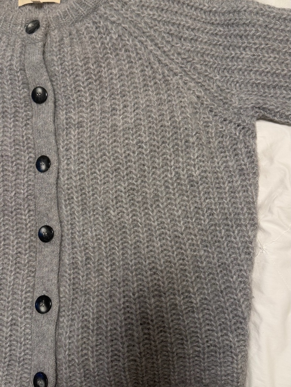 Sezane Emilie Cardigan Mottled Grey XXS Alpaca Wool - Picture 9 of 10
